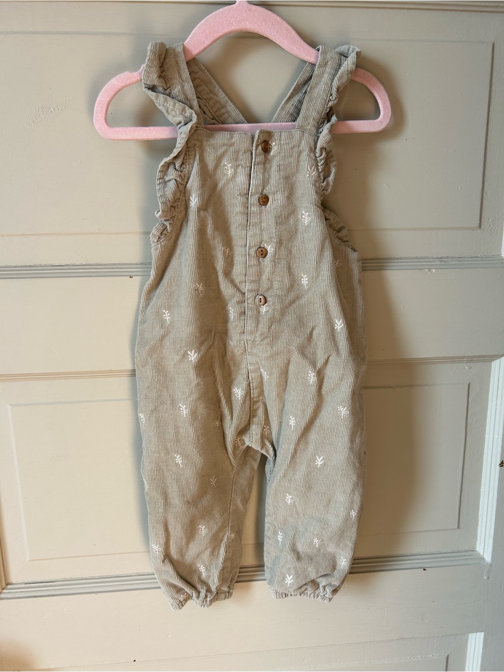 Zara girls embroidered corduroy overalls - 6-12m
